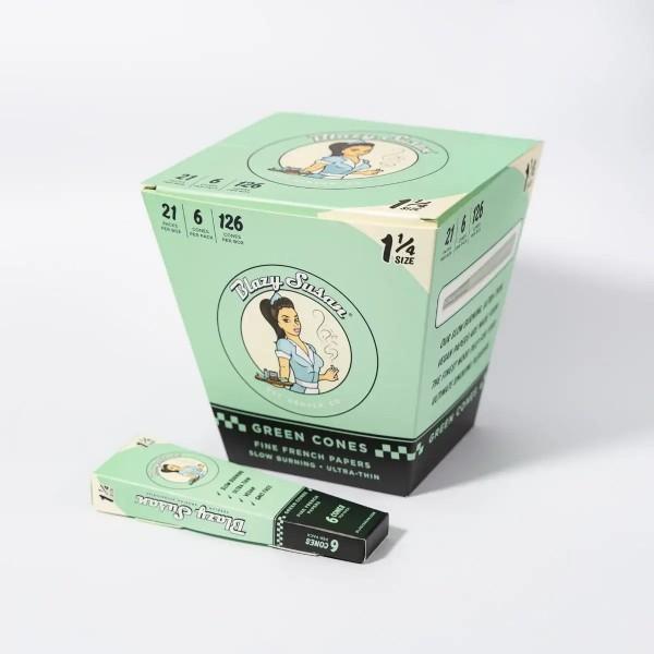 0321e7f6-3bab-4ee8-bb53-aa5171b99b22.jpeg Blazy Susan Pre Rolled Green Cones 1¼ Size (6ct)
