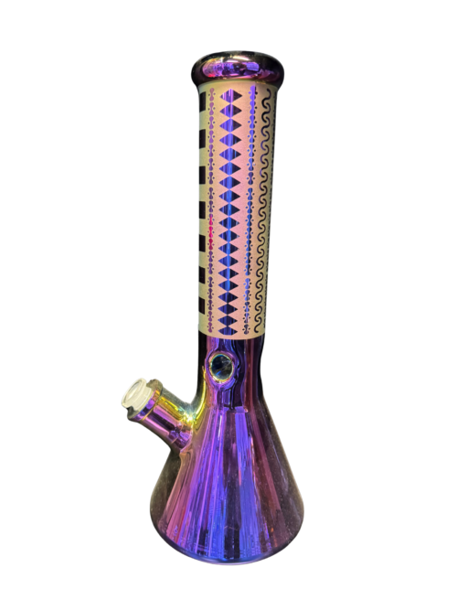 13” Abstract Design Etched Beaker Style Water Pipe