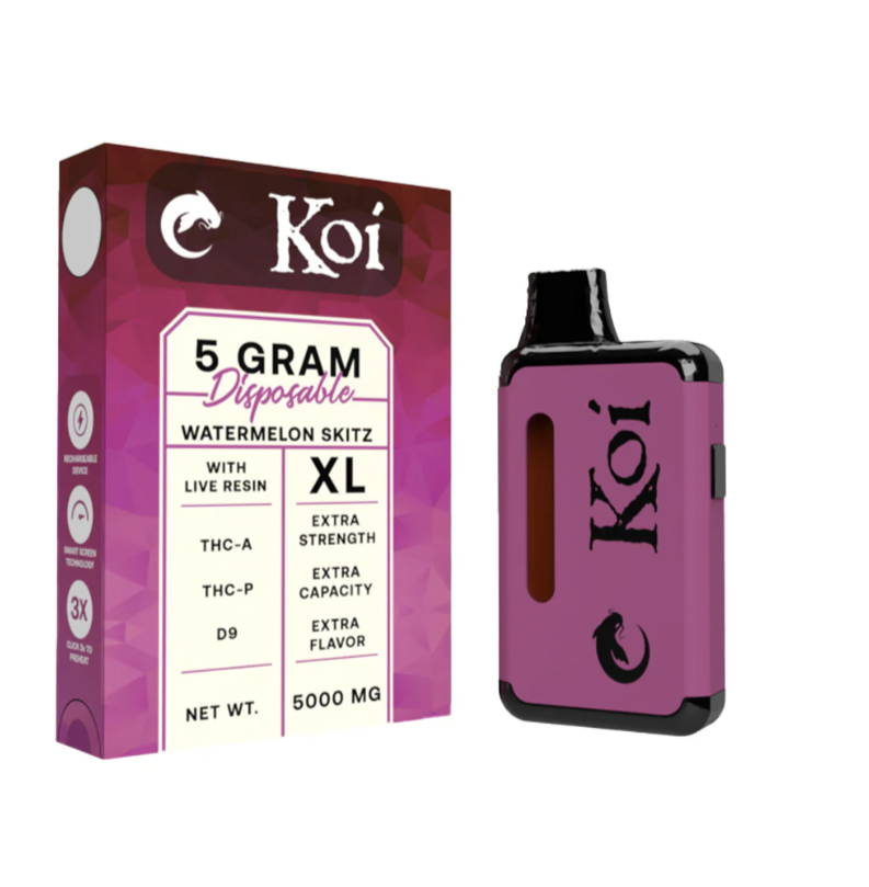 0415468a-3399-4c64-8d4f-1304228a2dda.png Koi Live Resin THCA + THCP + Delta 9 THC 5g Disposable Vape