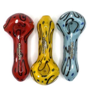 4” Dragon Glass Full Color Wigwam Hand Pipe