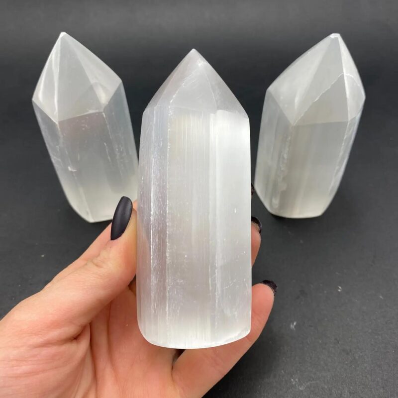 28addea4-064d-4b7b-8fef-49b3b9ab7d15.jpeg 10cm Polished Selenite Point, Selenite Obelisk, Pointed Selenite