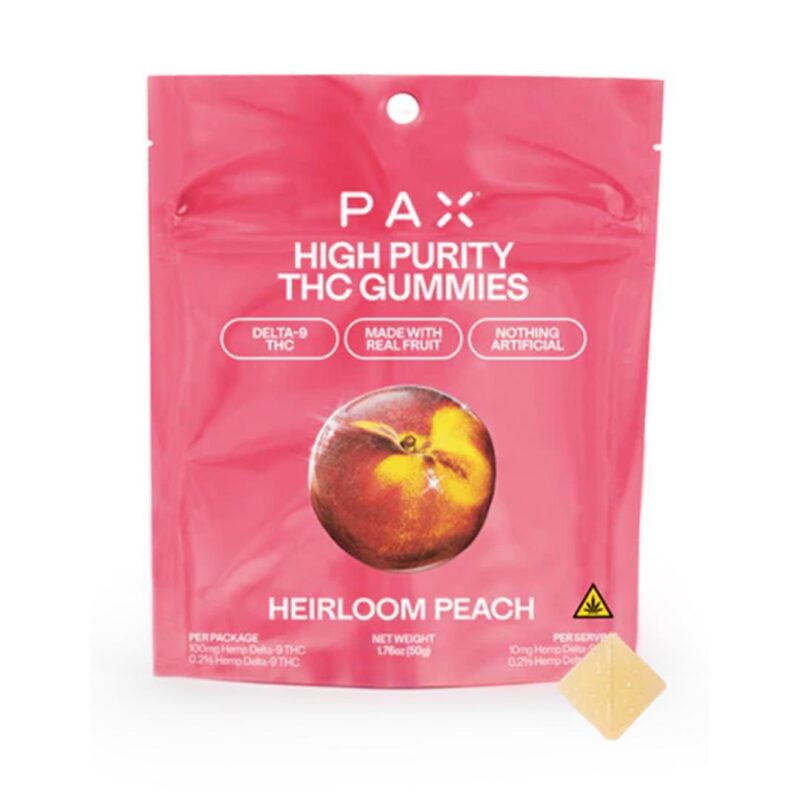 3fc1af1f-e8b9-44db-b09b-845ec09b47d2.jpeg PAX High Purity 10mg THC Gummies 10pk.