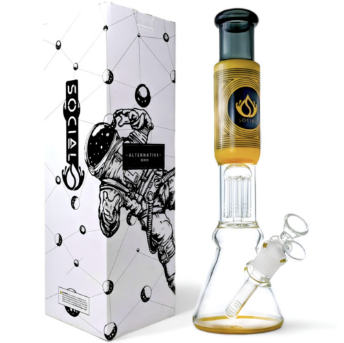 Social Glass Alternative Series Ripple & Relax Tree Perc Beaker Water Pipe