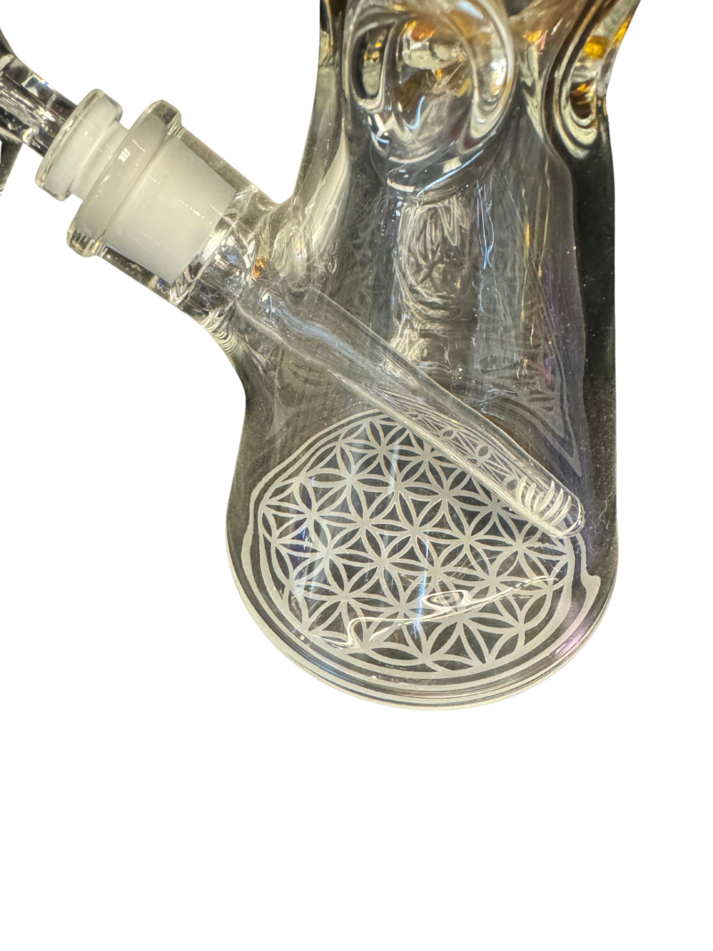 13” Abstract Design Etched Beaker Style Water Pipe