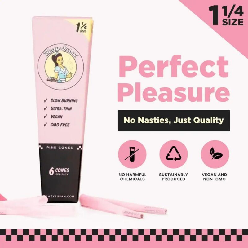 5b6e4591-2176-456d-989b-65560fb6c9e5.jpeg Blazy Susan Pre Rolled Pink Cones 1-1/4 Size (6ct)