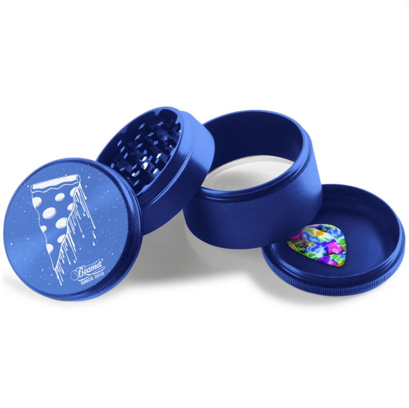 5ef44b66-1504-4414-bffd-e98c83d3a586.png Beamer Aircraft Grade Aluminum Grinder w/ Guitar Pick - 4 Piece - 63mm