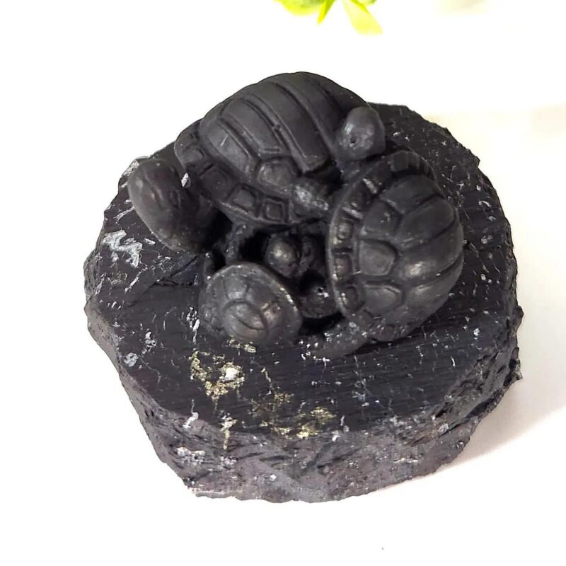 63c4a0b2-b06d-44a6-acee-d234c665d118.jpeg Shungite Figurine Turtle Family (1.75"x1.5") EMF Protection