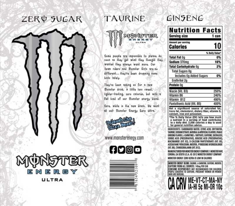 6bef80af-99d7-48bd-b7e5-00447016a203.png Monster Energy Drink - White 16oz.