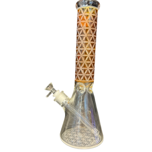 13” Abstract Design Etched Beaker Style Water Pipe
