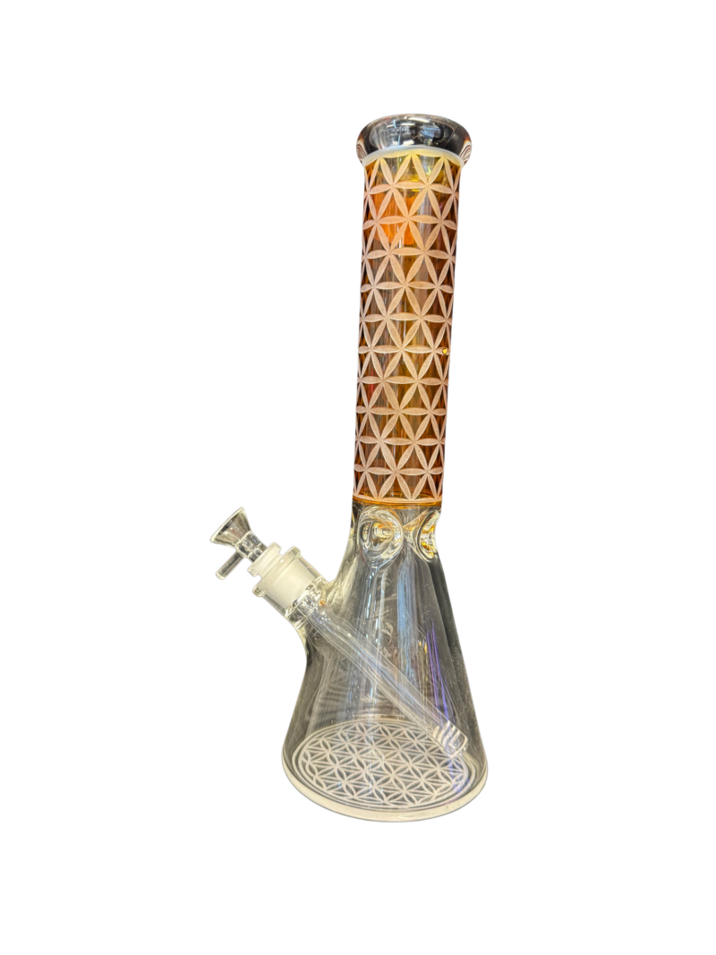13” Abstract Design Etched Beaker Style Water Pipe