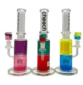 7d1993fe-7472-4b73-813d-a39fd408b599.jpeg Cheech Glass Glycerine Two Tone 12” Blacklight UV Water Pipe