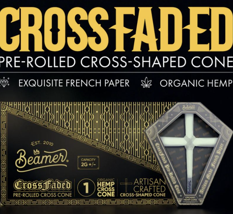 Beamer "Cross Faded" Cross - Shaped Pre-Rolled Cone Organic Hemp 1 ct. Pack