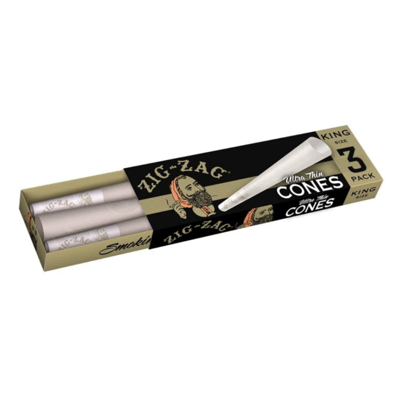 a1a9666e-2532-47b3-a5ee-4f3e750ea979.png Zig-Zag Ultra Thin Pre-Rolled Cones King Size 3 ct.