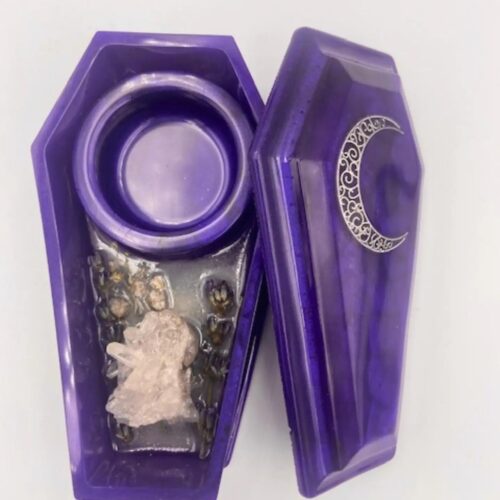 Coffin Tea Light Candle and Incense Holder