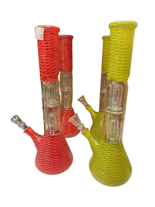 12” 2 Dome Perc Color Net Water Pipe