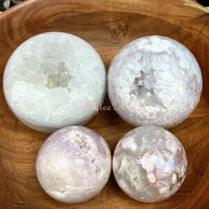 Natural Pink Amethyst w Flower Agate Sphere 0.5lbs - 1.5lbs