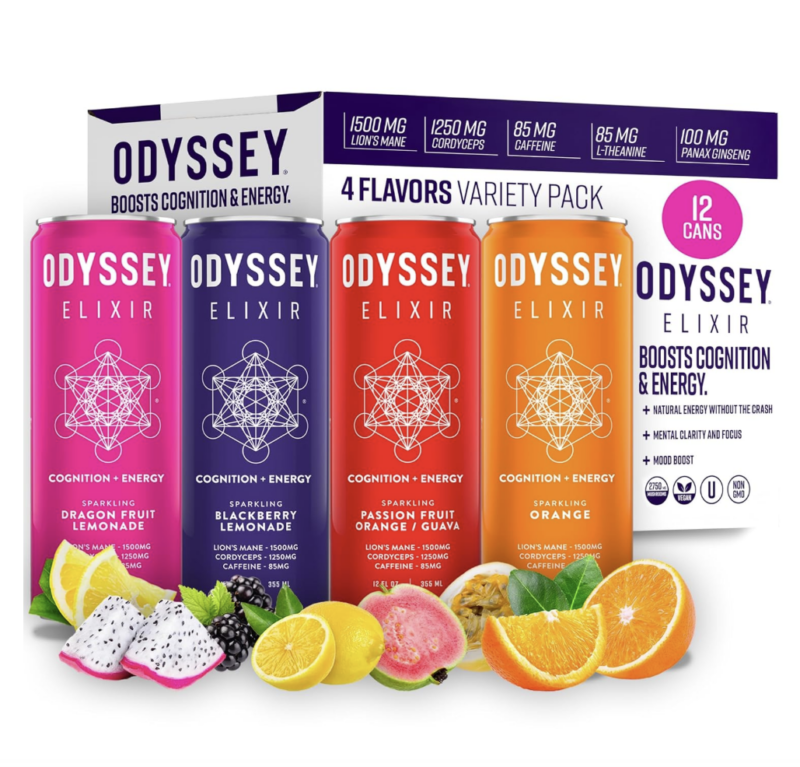 cdbab74a-28f0-4129-bde1-e3183ad0aaf0.png Odyssey Mushroom Elixir Sparkling Energy Drink 12fl oz.