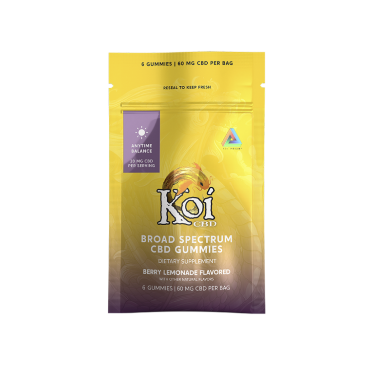 dd3818b0-9d06-40a7-b75b-106bfe613f46.png Koi CBD Gummies - Anytime Balance 20mg 6ct. pouch