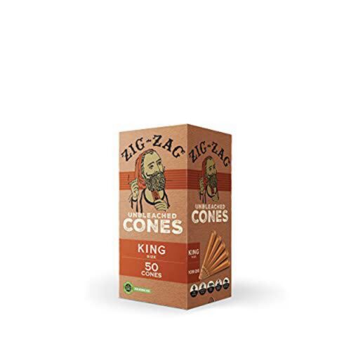 Zig-Zag Rolling Papers - King Size - Natural Unbleached Pre-roll Cones with Tips