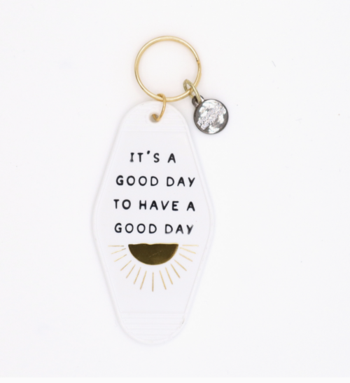 "Good Day" Hotel Stamped Keychain - Properly Improper Collection