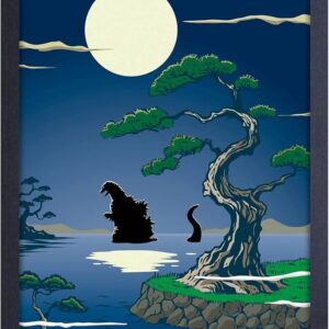 ea212b2c-37fe-4910-a1ba-baa7945dfd8f.jpeg Godzilla - Moon Gel-Coated Framed Print (11x17)